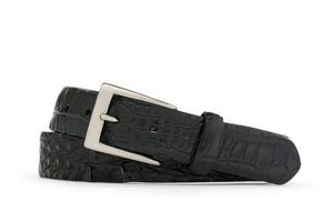 Hornback Alligator Belt with Brushed Nickel Buckle