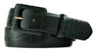 Glazed Alligator Belt with Covered Buckle - Forest Green