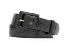 Glazed Alligator Belt with Covered Buckle - Black