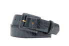Glazed Alligator Belt with Covered Buckle - Grey
