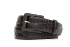 Matte Alligator Belt with Covered Buckle - Chocolate