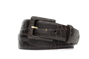 Matte Alligator Belt with Covered Buckle