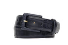 Matte Alligator Belt with Covered Buckle - Navy