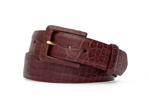 Matte Alligator Belt with Covered Buckle