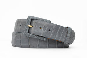 Matte Alligator Belt with Covered Buckle