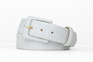 Matte Alligator Belt with Covered Buckle