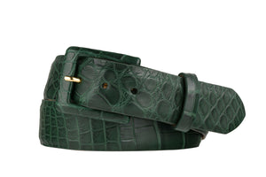 Matte Alligator Belt with Covered Buckle