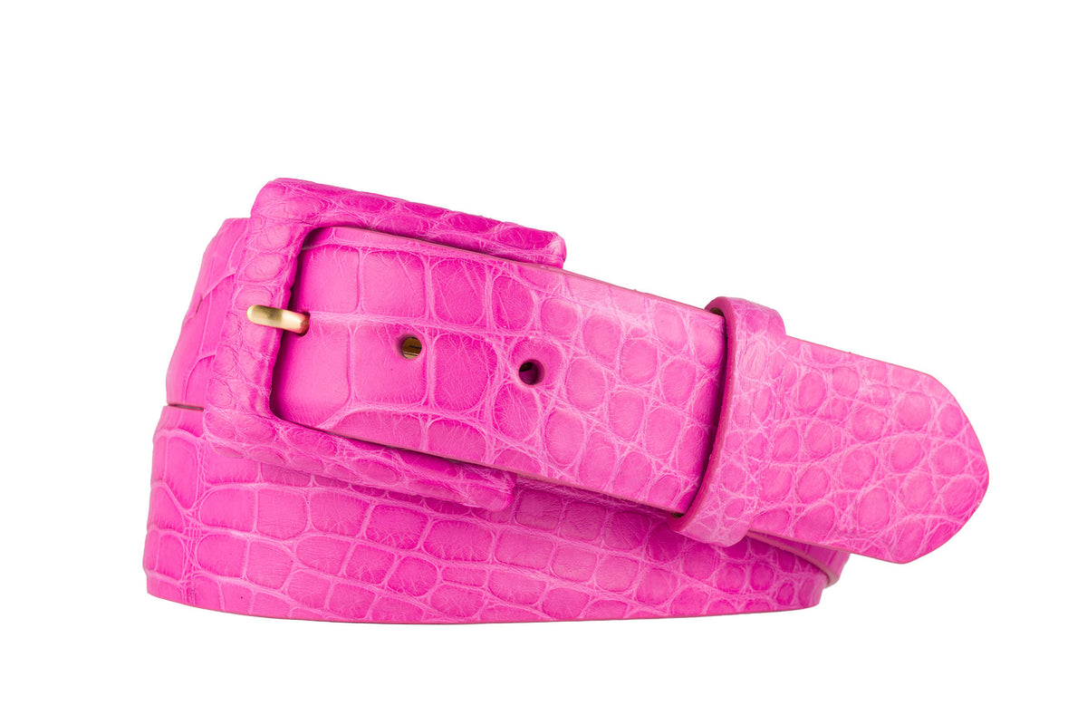 Matte Alligator Belt with Covered Buckle