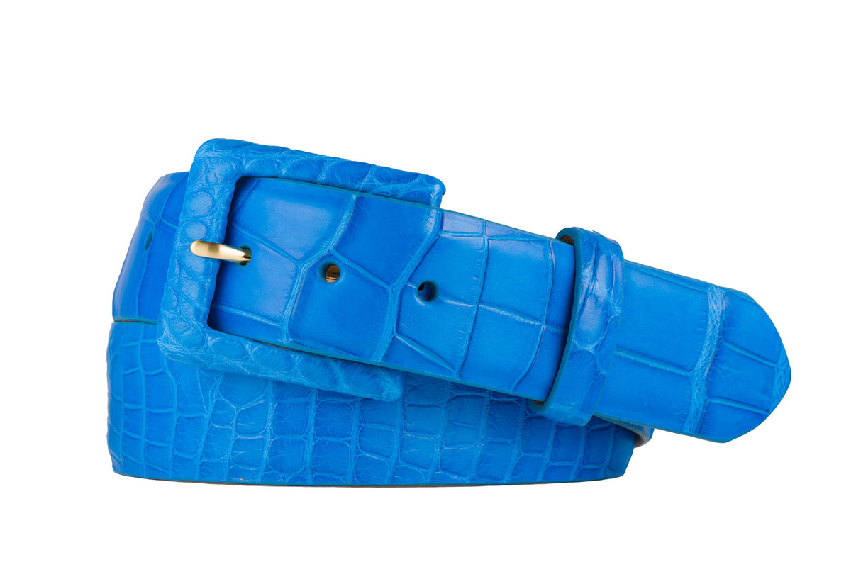 Matte Alligator Belt with Covered Buckle
