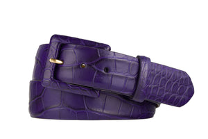 Matte Alligator Belt with Covered Buckle