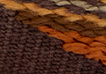 Swatch for Color Brown Needlepoint With Cognac Leather