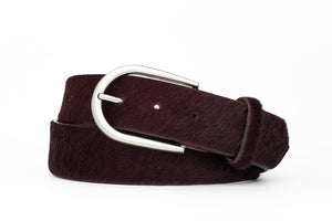 Calf Hair Belt with Antique Silver Buckle