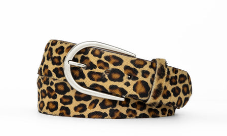 Calf Hair Belt with Antique Silver Buckle