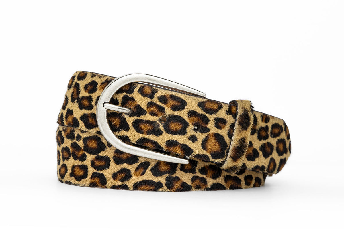 Calf Hair Belt with Antique Silver Buckle