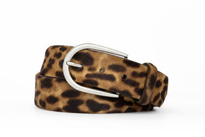 Calf Hair Belt with Antique Silver Buckle