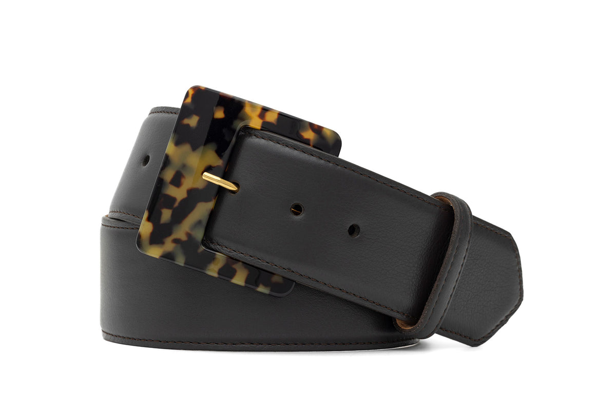 Luscious Calf Belt with Tortoise Buckle