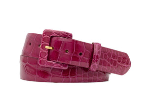 Glazed Alligator Belt with Covered Buckle