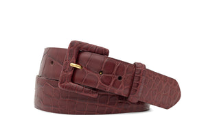 Matte Alligator Belt with Covered Buckle