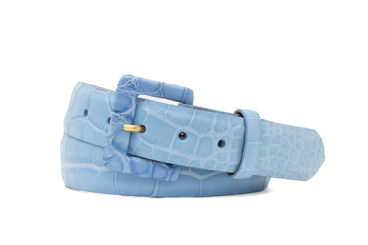 Matte Alligator Belt with Covered Buckle