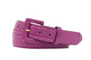 Matte Alligator Belt with Covered Buckle