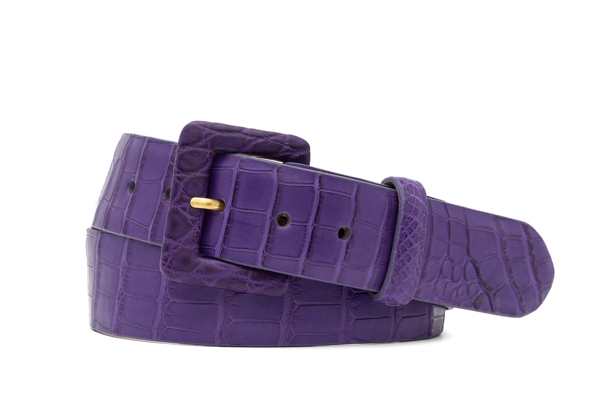 Matte Alligator Belt with Covered Buckle