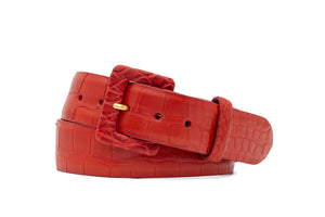 Matte Alligator Belt with Covered Buckle