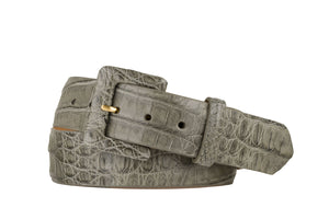 Caiman Crocodile Belt with Covered Buckle