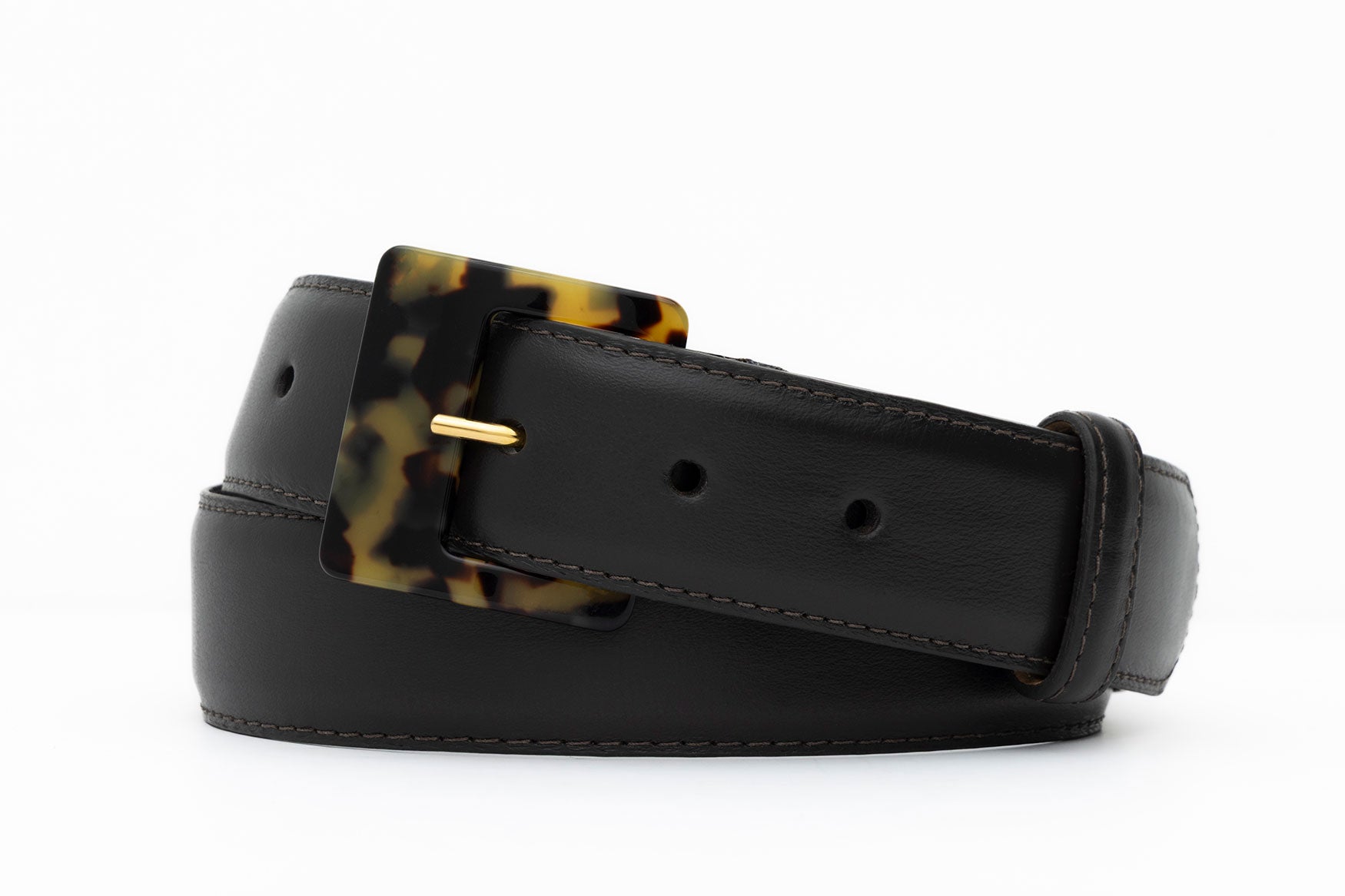 Soft Construction Luscious Calf Belt with Tortoise Buckle