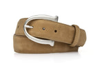 Nubuck Suede Belt with Antique Silver Buckle - Havana
