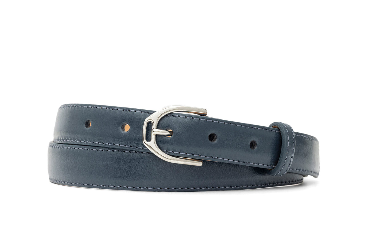 Glazed Calf Belt with Nickel or Gold Buckle