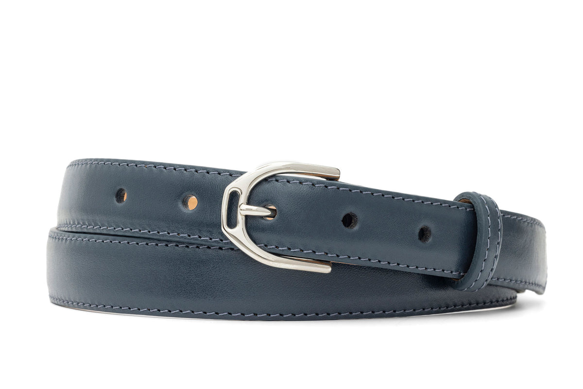 Glazed Calf Belt with Nickel or Gold Buckle