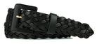 Classic Braided Belt with Covered Buckle - Black