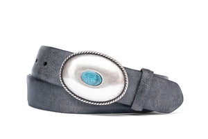 Outlaw Calf Belt with Turquoise Plaque Buckle