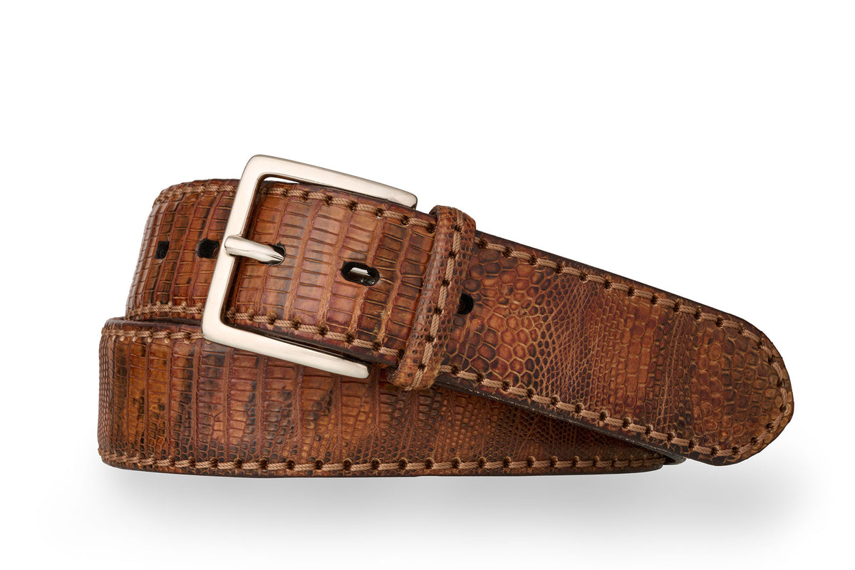 Himalayan Lizard Belt with Nickel Buckle