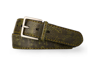 Himalayan Lizard Belt with Nickel Buckle