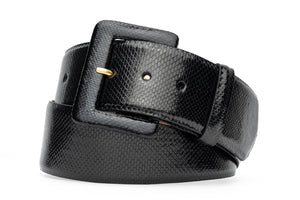 Wide Karung Snake Belt with Covered Buckle
