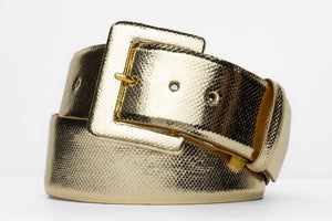Wide Karung Snake Belt with Covered Buckle
