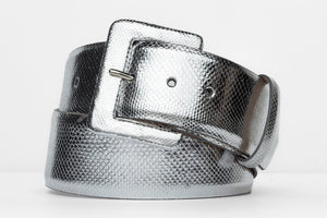 Wide Karung Snake Belt with Covered Buckle