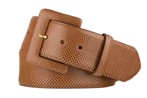 Wide Karung Snake Belt with Covered Buckle