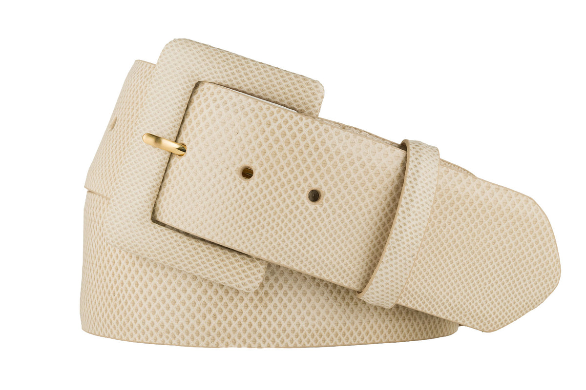 Wide Karung Snake Belt with Covered Buckle
