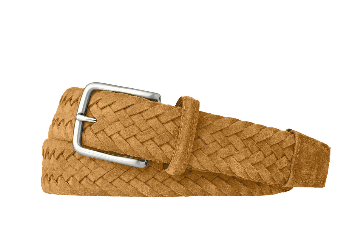 Braided Suede Belt with Brushed Nickel Buckle
