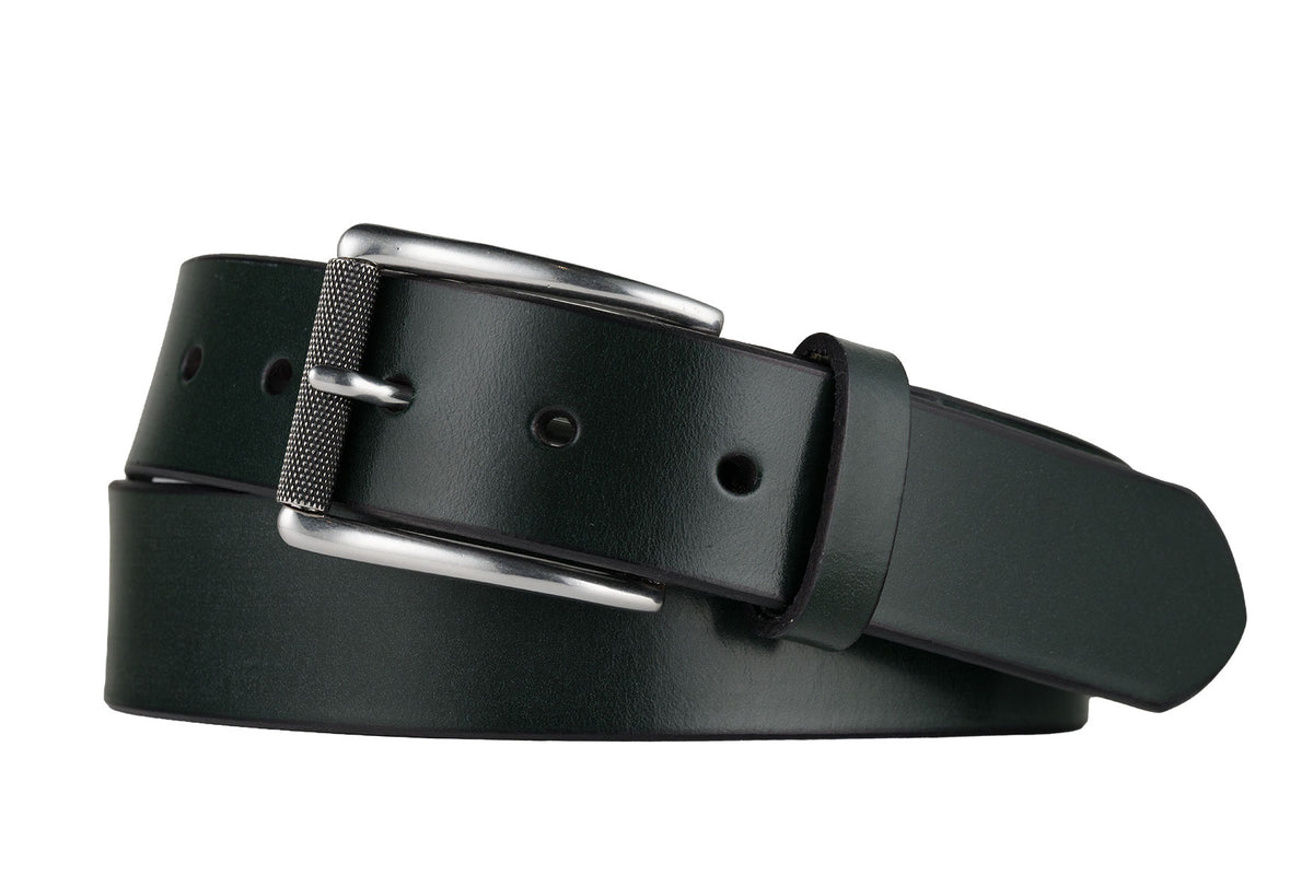 Bridle Leather Belt with Antique Silver Buckle