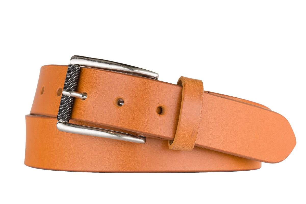 Bridle Leather Belt with Antique Silver Buckle