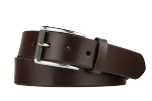 Bridle Leather Belt with Antique Silver Buckle