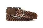 Cloth Braid Belt with Brushed Nickel O-Rings - Tan