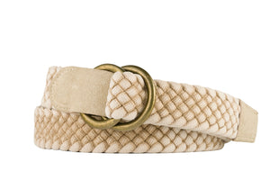 Cloth Braid Belt with Brushed Nickel O-Rings