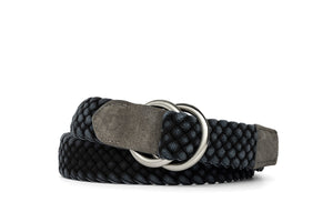 Cloth Braid Belt with Brushed Nickel O-Rings
