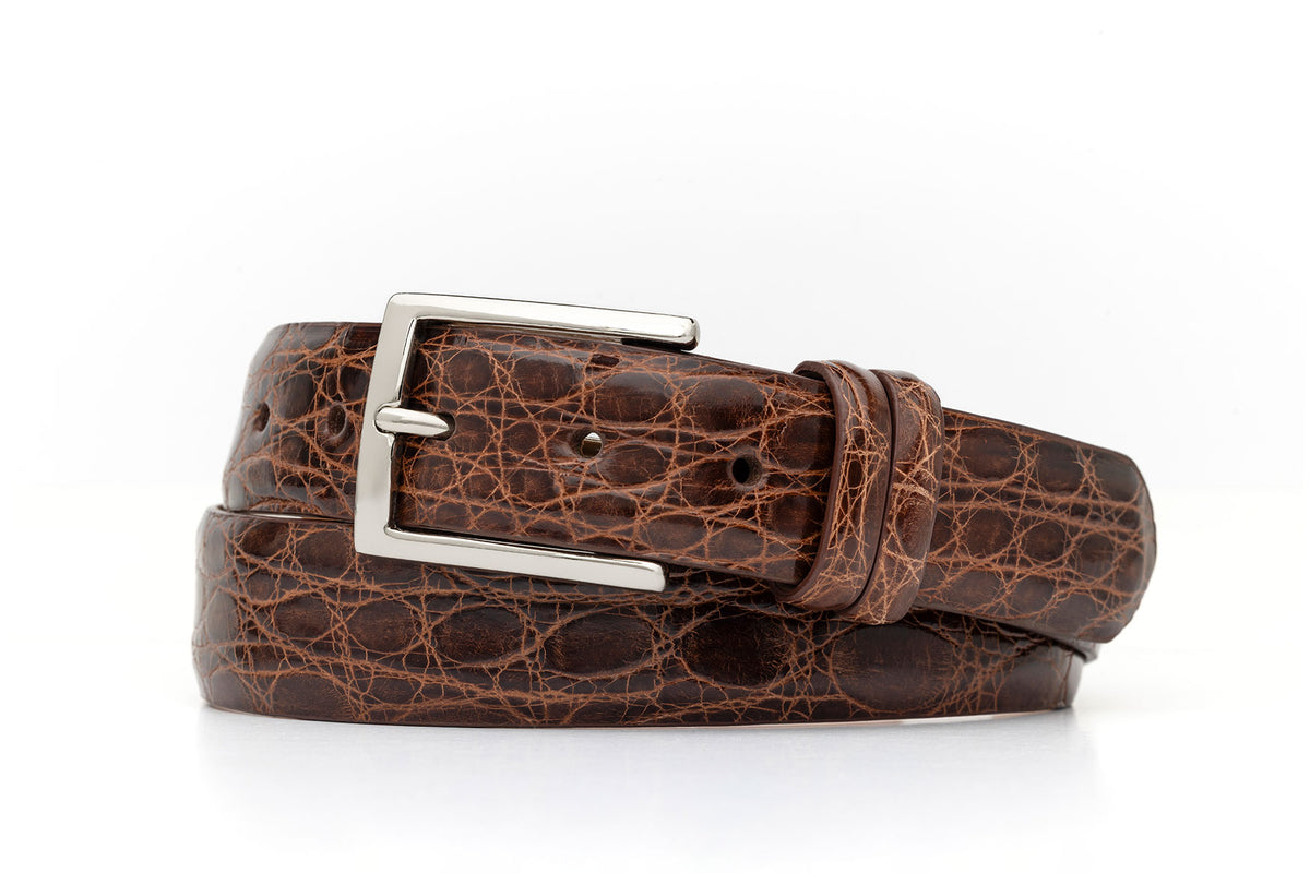 Tingas Crocodile Belt with Nickel Buckle