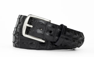 1-1/2" Hornback Crocodile Belt with Brushed Nickel Buckle
