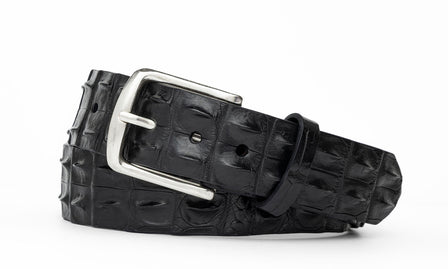 1-1/2" Hornback Crocodile Belt with Brushed Nickel Buckle